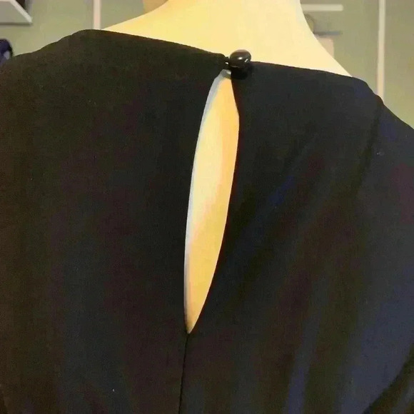 Emma &amp; Michele Ruffled Peplum Jumpsuit Sleeveless Navy Blue Sz Large.  B16 - Picture 7 of 9